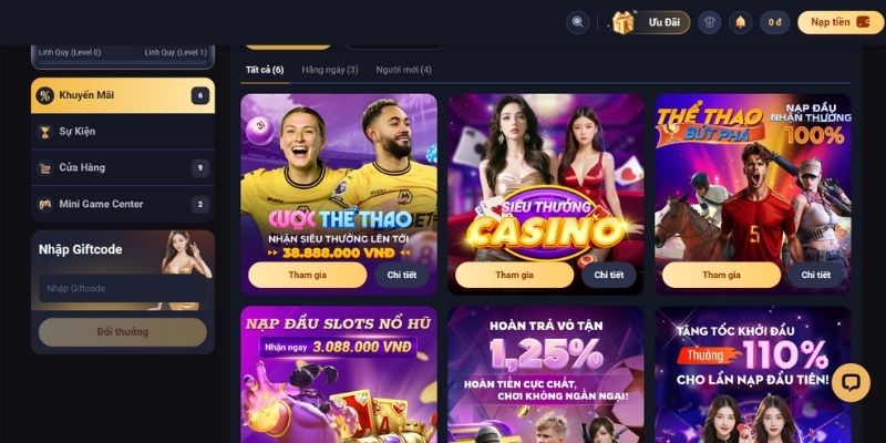 Giftcode Nhà Cái 2025 - Tổng Hợp Mã Tặng Thưởng Mới Nhất